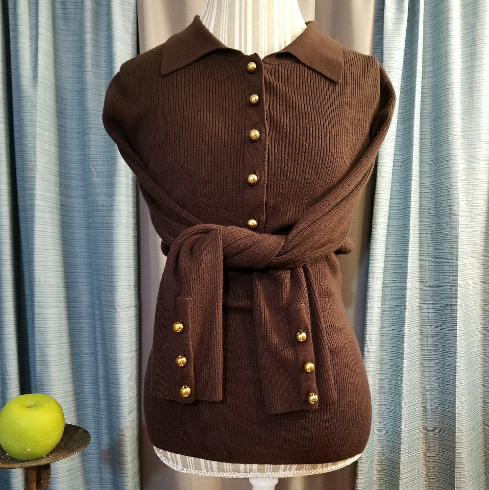 🌻🌺🌻INC RIBBED COLLAR SWEATER WITH CUTE BUTTONS! - Picture 3 of 6
